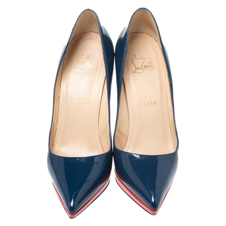 Pre Owned Christian Louboutin Multicolor Patent Leather Pigalle Plato Pumps Size 37