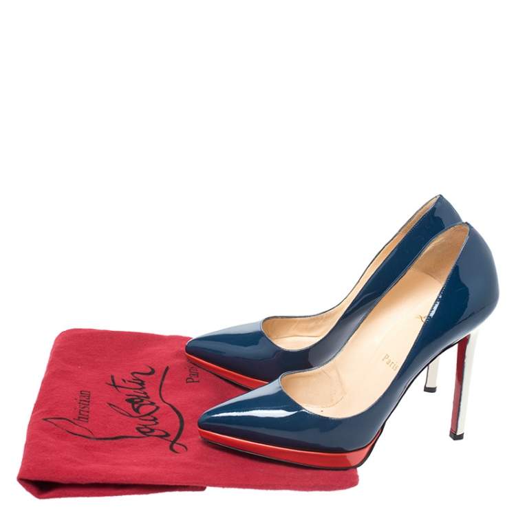 Pre Owned Christian Louboutin Multicolor Patent Leather Pigalle Plato Pumps Size 37