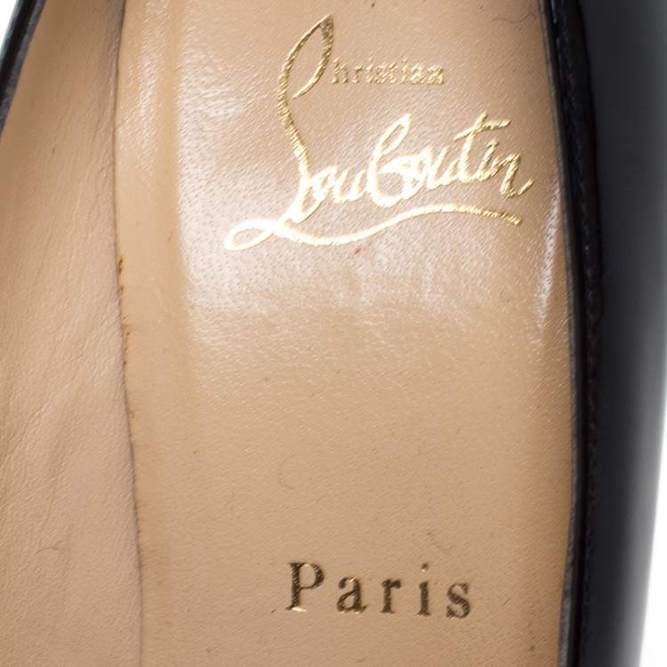 Pre Owned Christian Louboutin Black Patent Leather Fifille Pumps Size 39.5