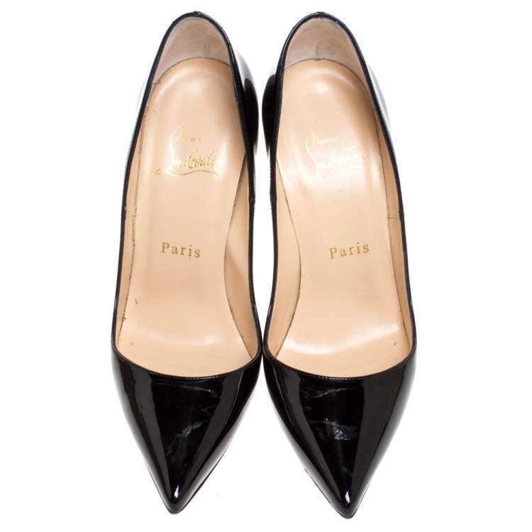 Pre Owned Christian Louboutin Black Patent Leather So Kate 120 Pointed Toe Pumps Size 36