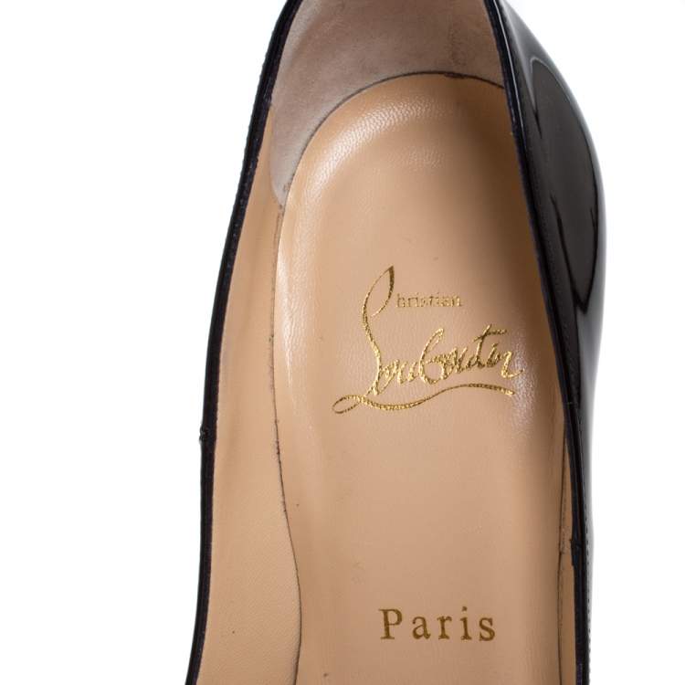 Pre Owned Christian Louboutin Black Patent Leather So Kate 120 Pointed Toe Pumps Size 36