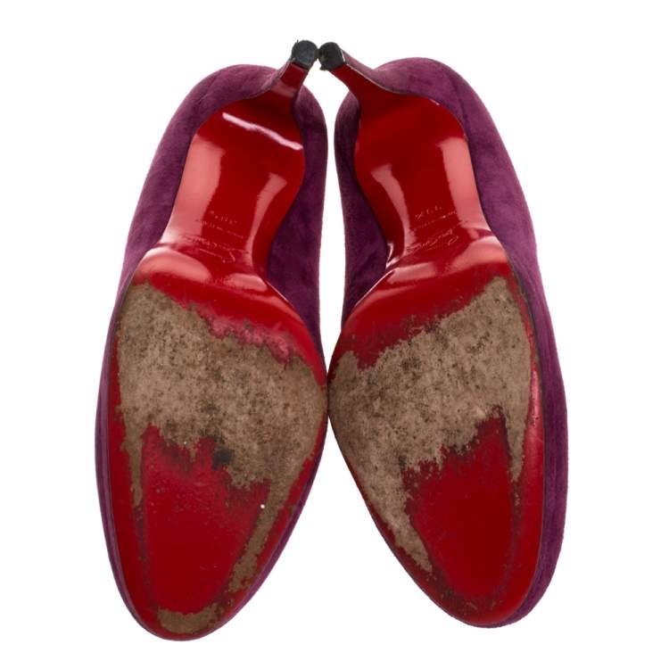 مملوكة مسبقًا Christian Louboutin Purple Suede Neofilo Pumps Size 39.5