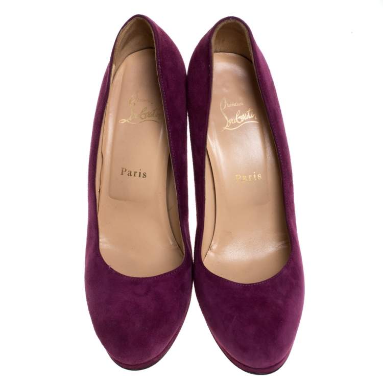 مملوكة مسبقًا Christian Louboutin Purple Suede Neofilo Pumps Size 39.5