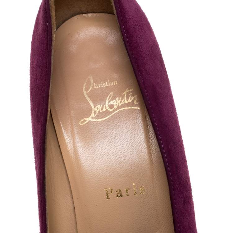 مملوكة مسبقًا Christian Louboutin Purple Suede Neofilo Pumps Size 39.5