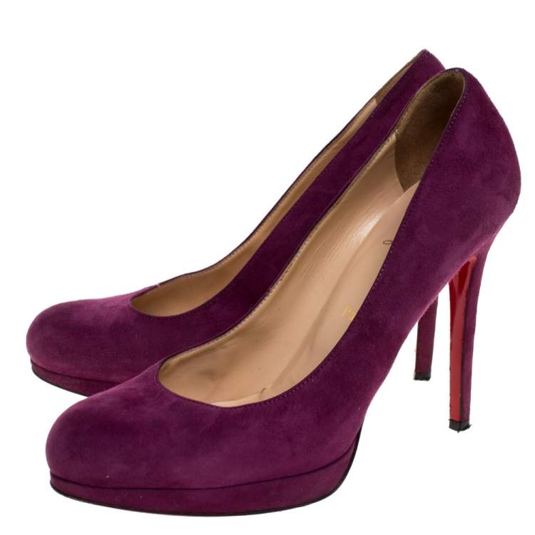 مملوكة مسبقًا Christian Louboutin Purple Suede Neofilo Pumps Size 39.5