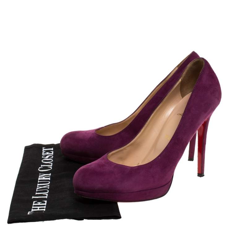 مملوكة مسبقًا Christian Louboutin Purple Suede Neofilo Pumps Size 39.5