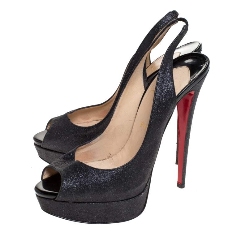 louboutin lady peep slingback