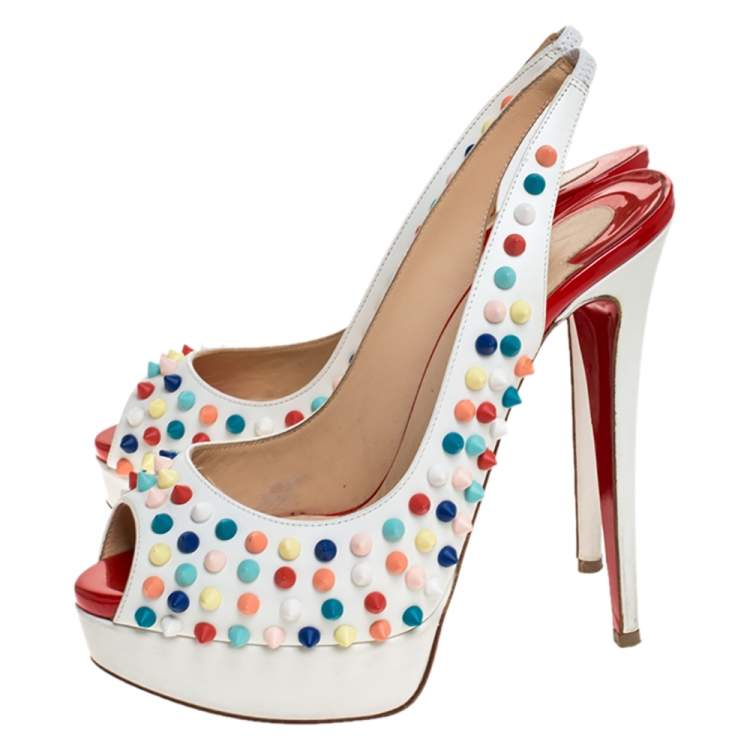white slingback peep toe shoes