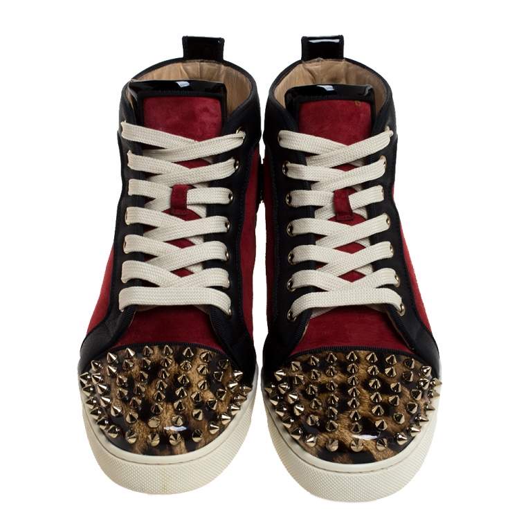 black and red christian louboutin sneakers