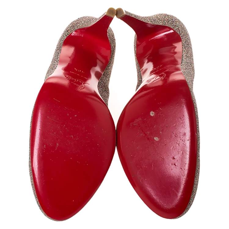 Pre Owned Christian Louboutin Multicolor Glitter Fifi Pumps Size 40.5