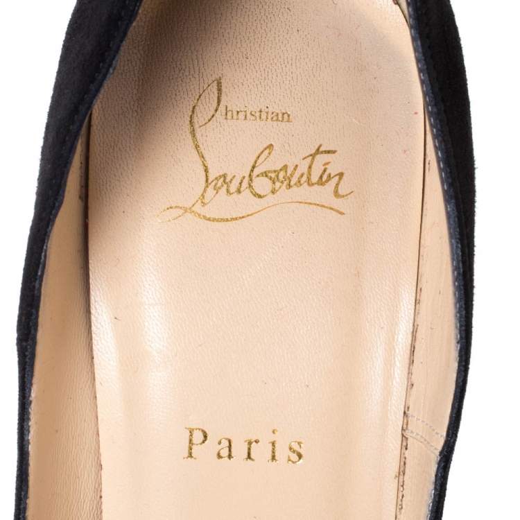 Pre Owned Christian Louboutin Black Suede So Kate Pointed Toe Pumps Size 39.5