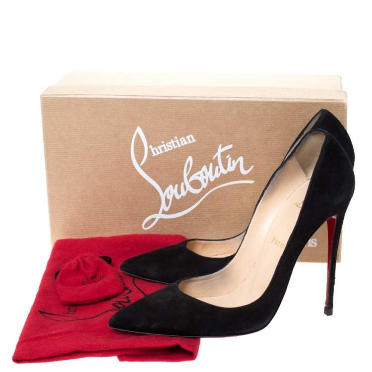 Pre Owned Christian Louboutin Black Suede So Kate Pointed Toe Pumps Size 39.5