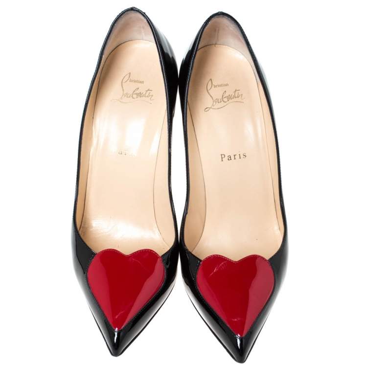 black shoes with red heart