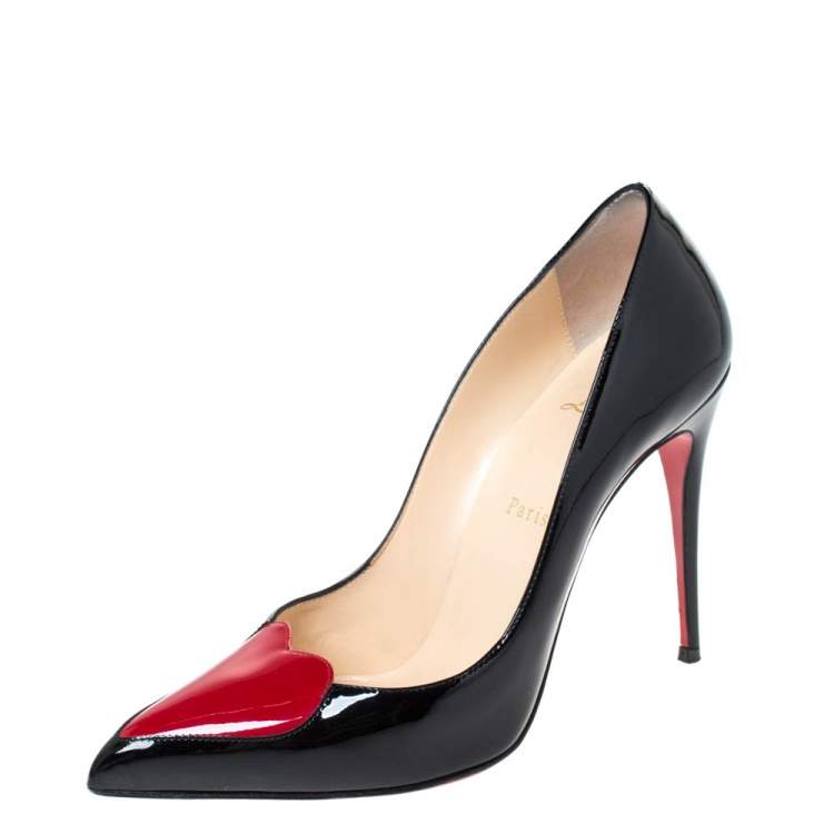 black patent leather christian louboutins
