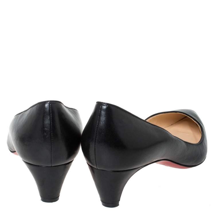 Pre Owned Christian Louboutin Black Leather Pigalle Pumps Size 38.5
