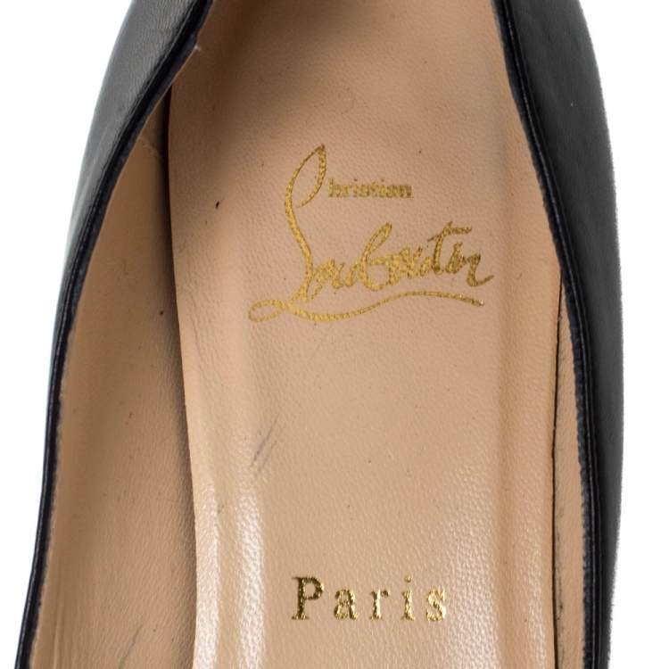 Pre Owned Christian Louboutin Black Leather Pigalle Pumps Size 38.5