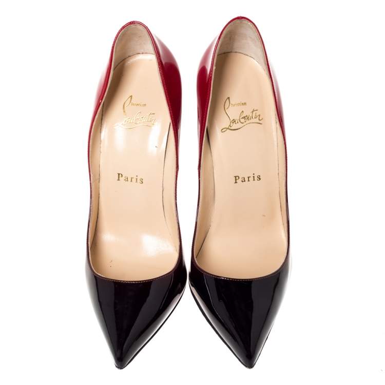 Pre Owned Christian Louboutin Two Tone Patent Leather Ombre So Kate Pumps Size 38