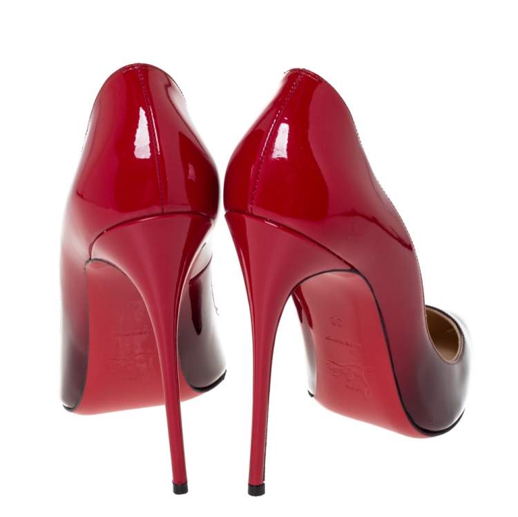 Pre Owned Christian Louboutin Two Tone Patent Leather Ombre So Kate Pumps Size 38