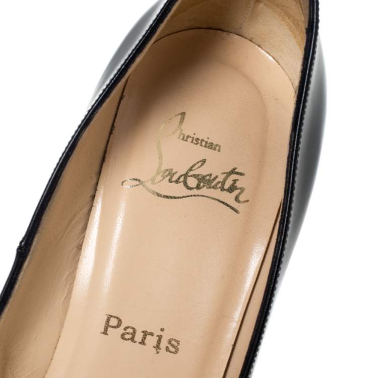 مملوكة مسبقًا Christian Louboutin Black Leather Ron Ron Pumps Size 39