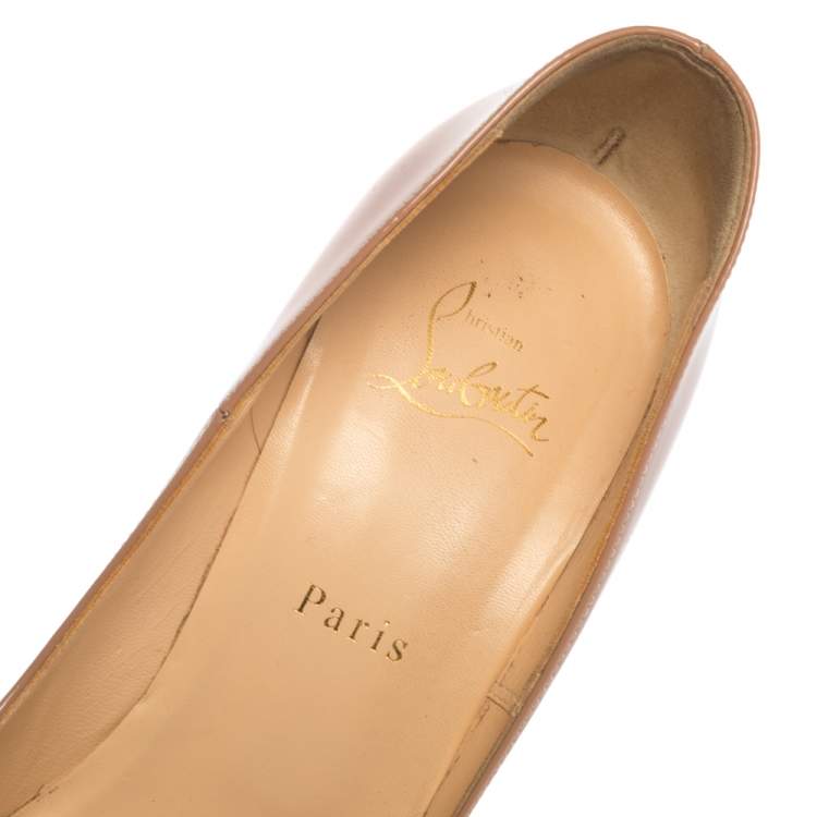 مملوكة مسبقًا Christian Louboutin Beige Patent Leather So Kate Pointed Toe Pump Size 41