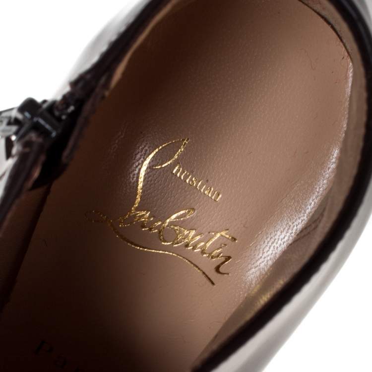 مملوكة مسبقًا Christian Louboutin Brown Leather Ankle Booties Size 38