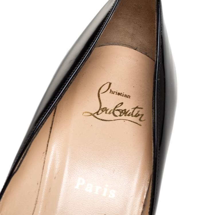 Pre Owned Christian Louboutin Black Patent Leather Pigalle Pointed Toe Pumps Size 40