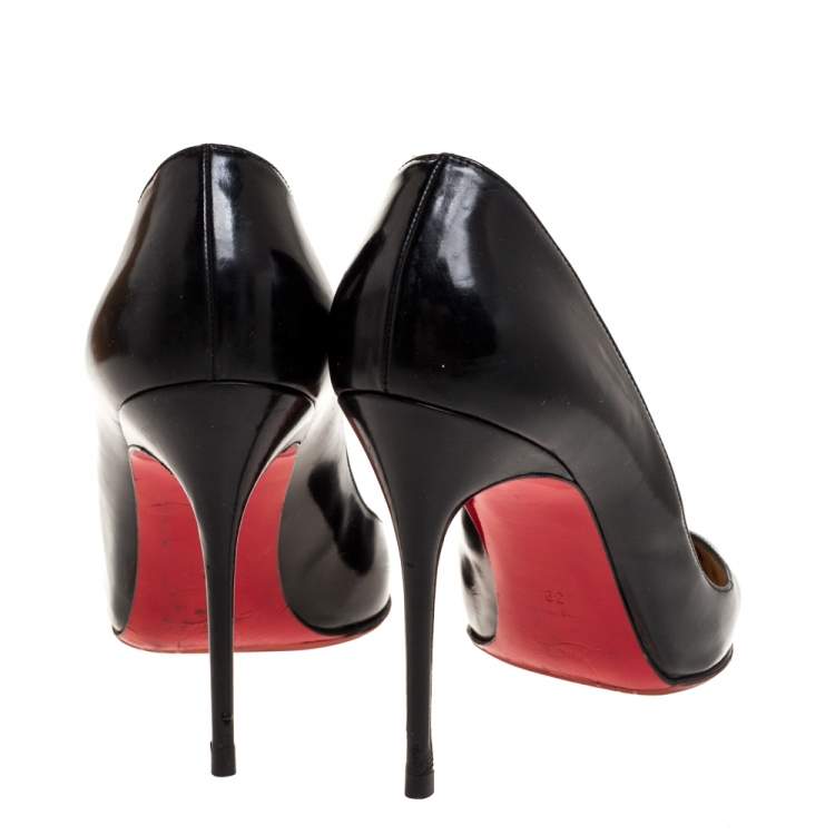 Pre Owned Christian Louboutin Black Leather Corneille Pumps Size 39