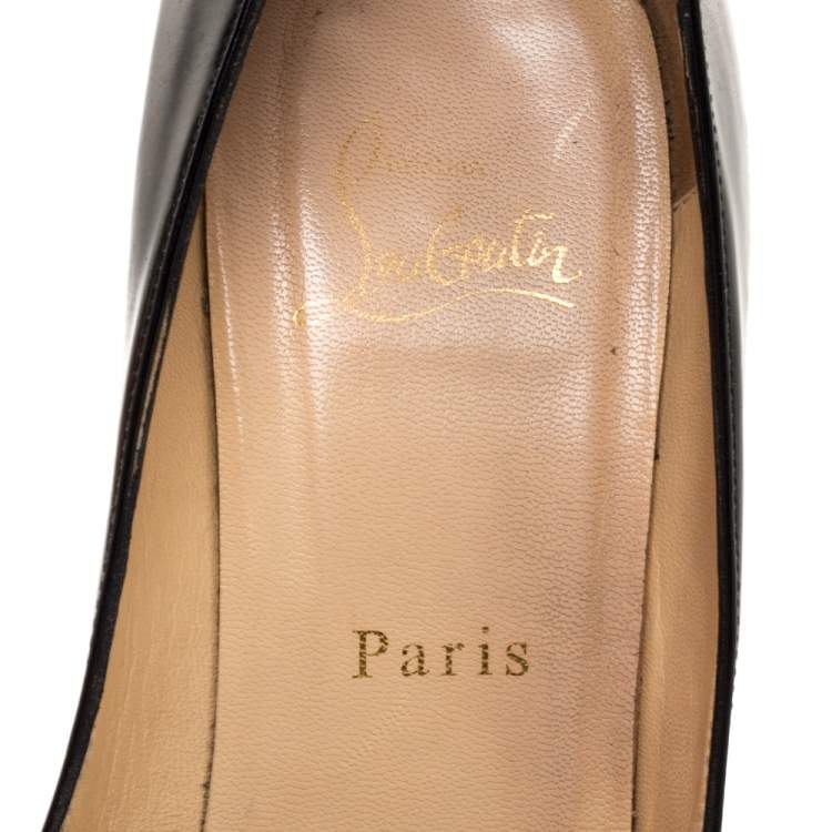 Pre Owned Christian Louboutin Black Leather Corneille Pumps Size 39
