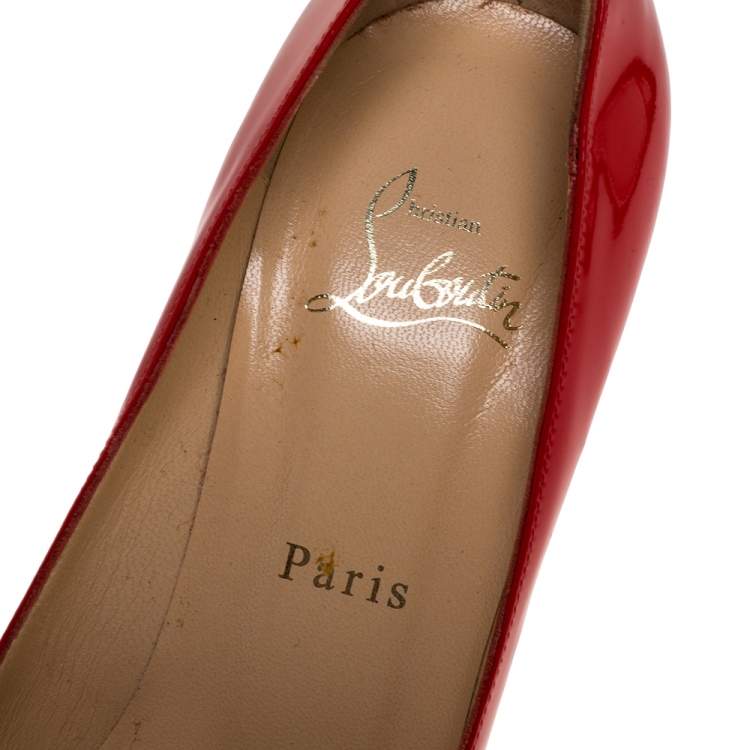 Pre Owned Christian Louboutin Tricolor Patent Leather Pigalle Plato Pumps Size 38.5