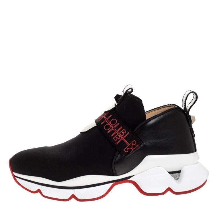 Louboutin Loubi Shark leather and stretch sneakers 