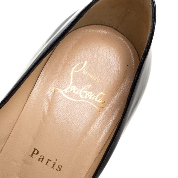 Pre Owned Christian Louboutin Black Patent Leather So Kate Pumps Size 38.5 