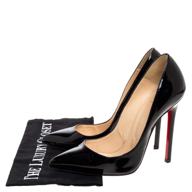 Pre Owned Christian Louboutin Black Patent Leather So Kate Pumps Size 38.5 