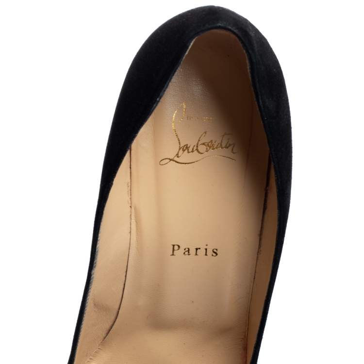 Pre Owned Christian Louboutin Black Suede Tassel Embellished 'Gwalior' Pumps Size 40.5