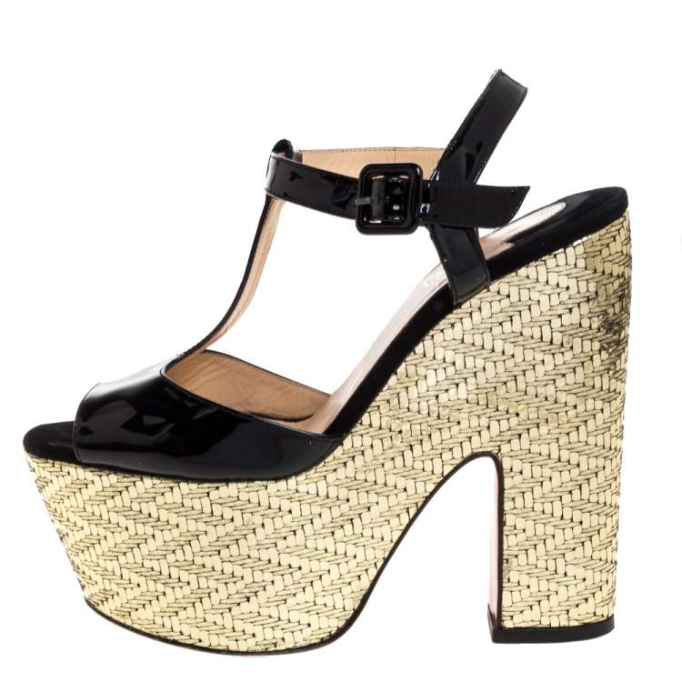 Women Wedges Sandals Gold Platform High Heels Cross Strap Shoes Plus Size  4-20 | eBay