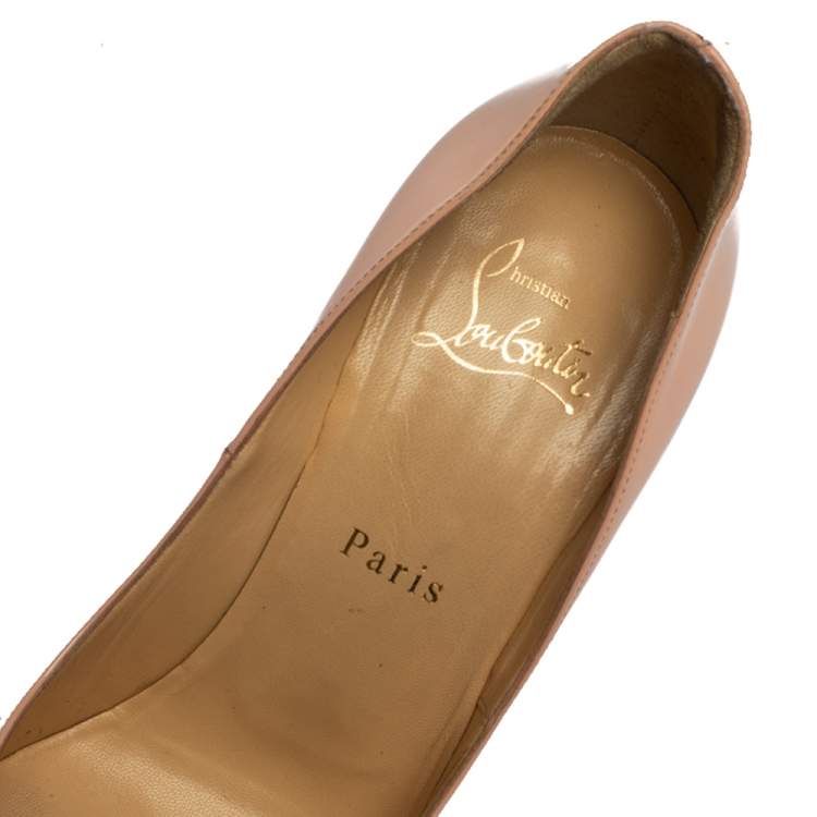 مملوكة مسبقًا Christian Louboutin Pink Patent Leather Flo Ppep Toe Pumps Size 37.5