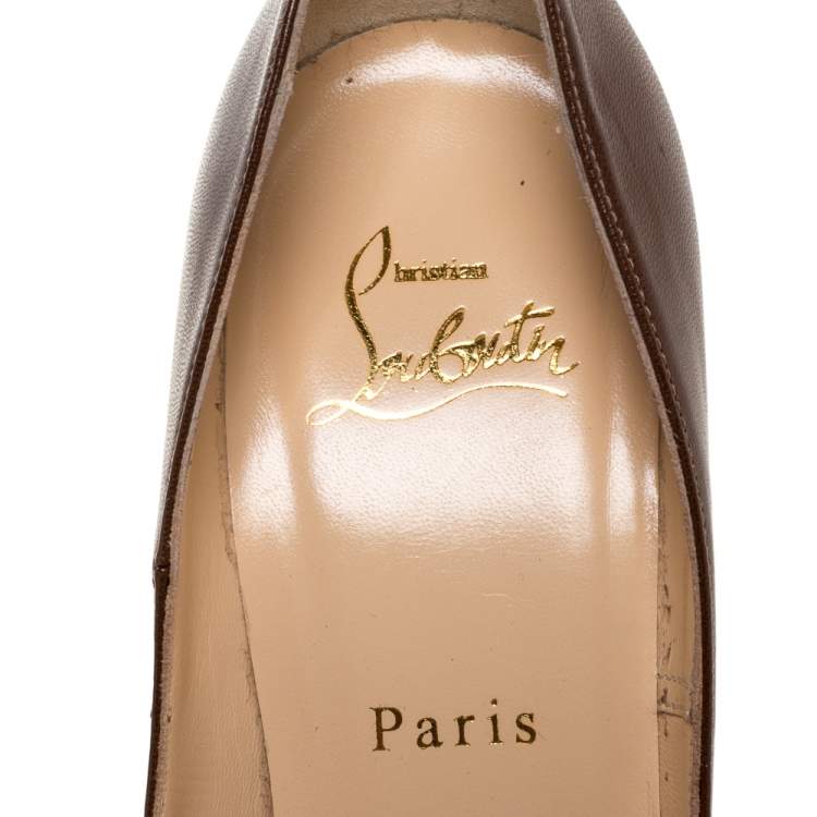 Pre Owned Christian Louboutin Brown Leather So Kate Pumps Size 36.5