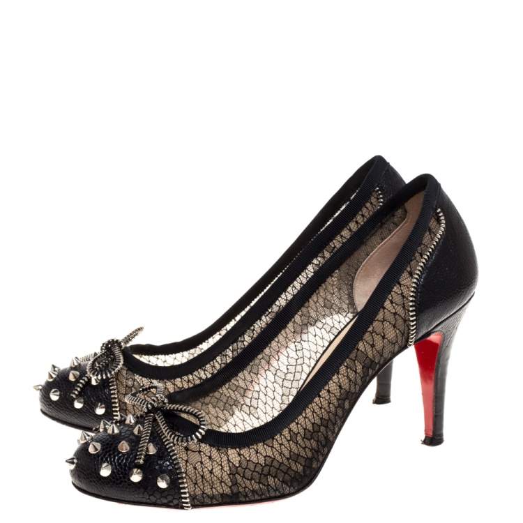 black lace louboutin heels