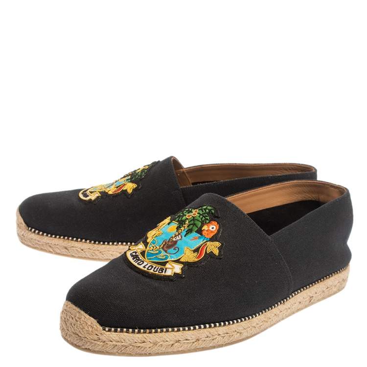 Pre Owned Christian Louboutin Dark Blue Canvas Cario Loubi Flat Olona Espadrilles Sneakers Size 40
