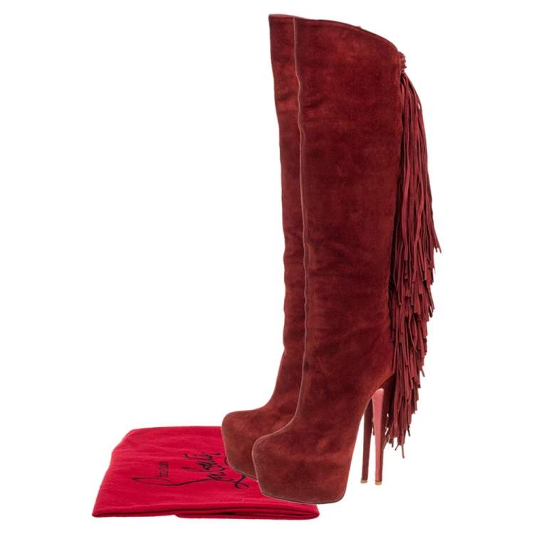 fringe louboutin boots