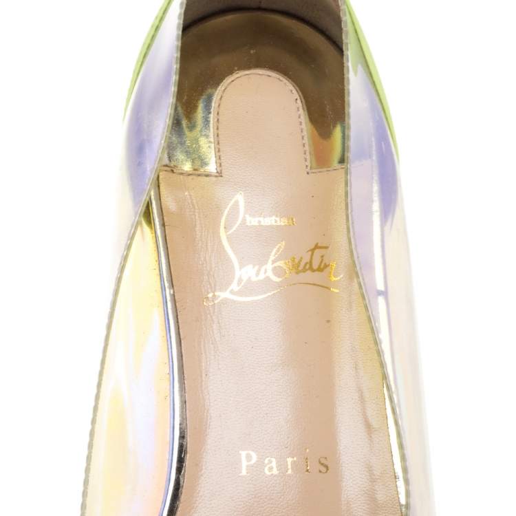 Pre Owned Christian Louboutin Multicolor PVC and Leather Corbeau Ballet Flats Size 39