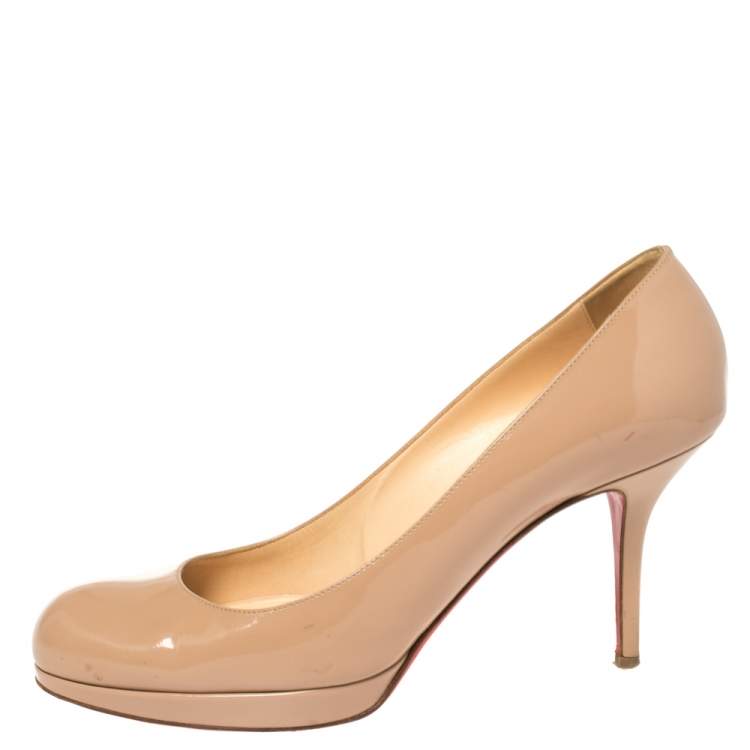 Christian Louboutin Beige Patent Leather New Simple Pumps Size
