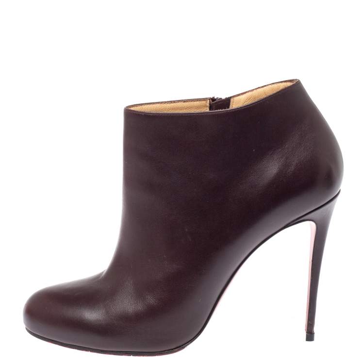 christian louboutin brown ankle boots