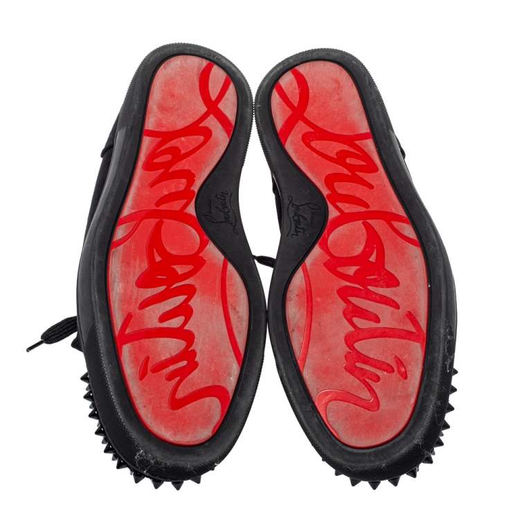 Pre Owned Christian Louboutin Black Suede Louis Junior Sneakers Size 39
