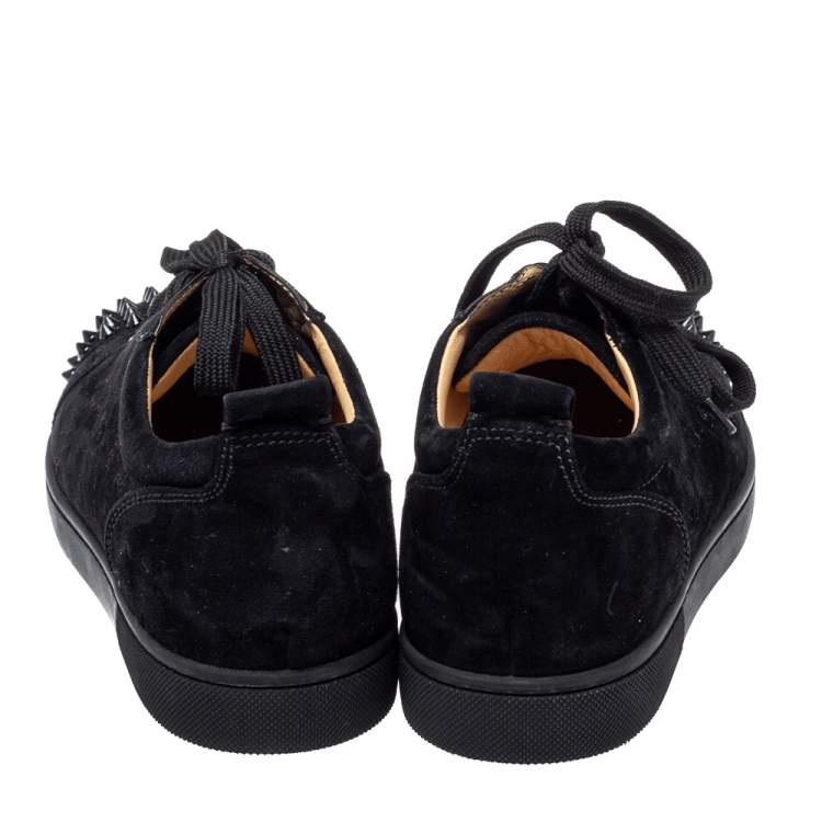 Pre Owned Christian Louboutin Black Suede Louis Junior Sneakers Size 39