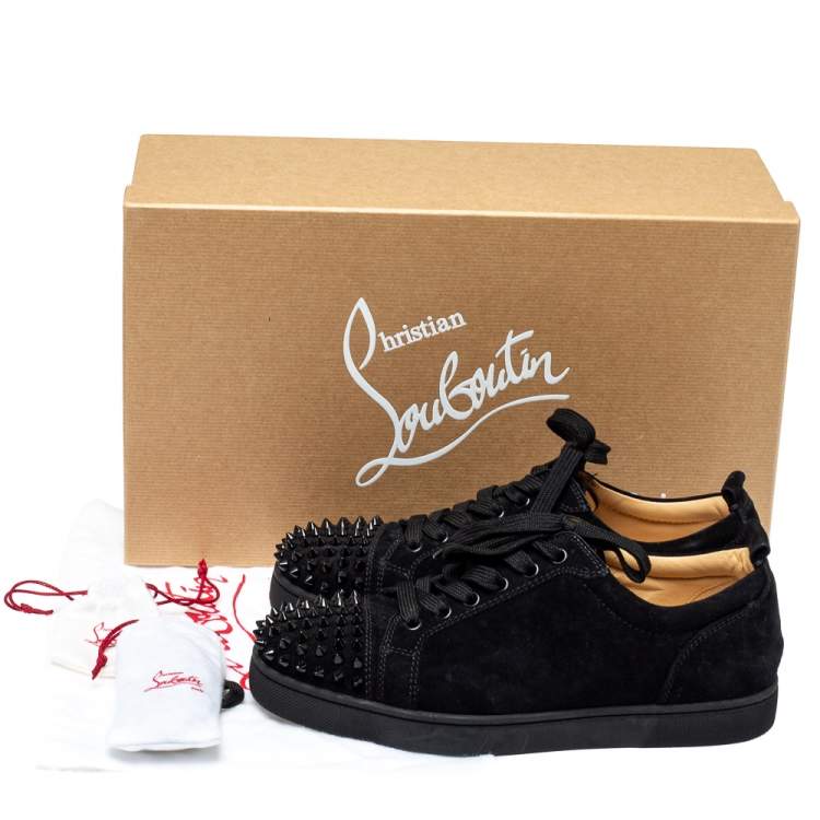 Pre Owned Christian Louboutin Black Suede Louis Junior Sneakers Size 39