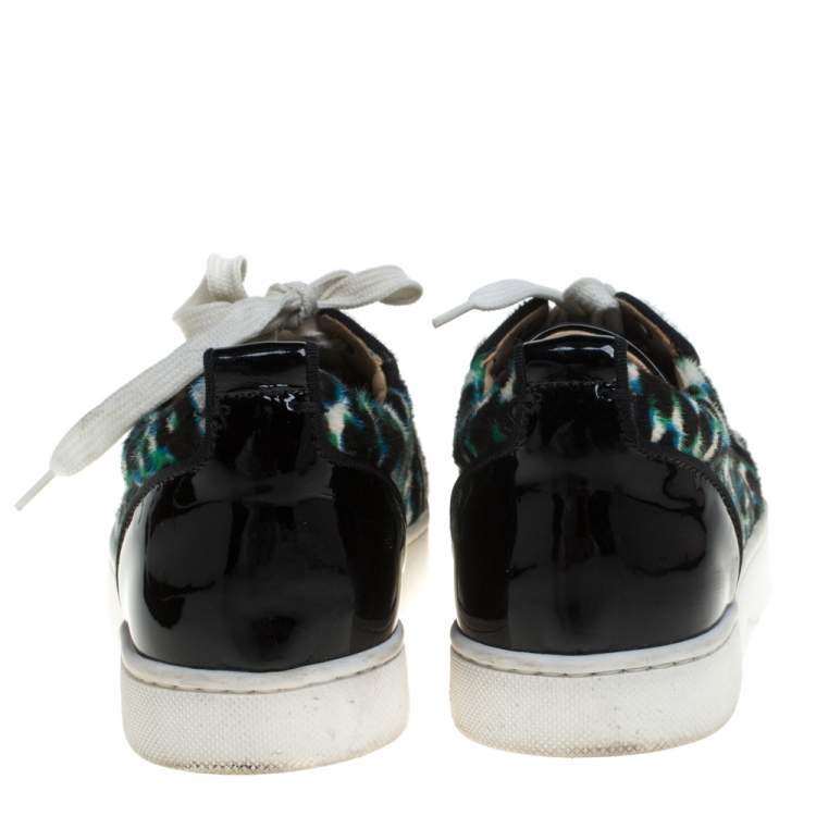 مملوكة مسبقًا Christian Louboutin Multicolor Calf Hair Junior Spike Sneakers Size 37