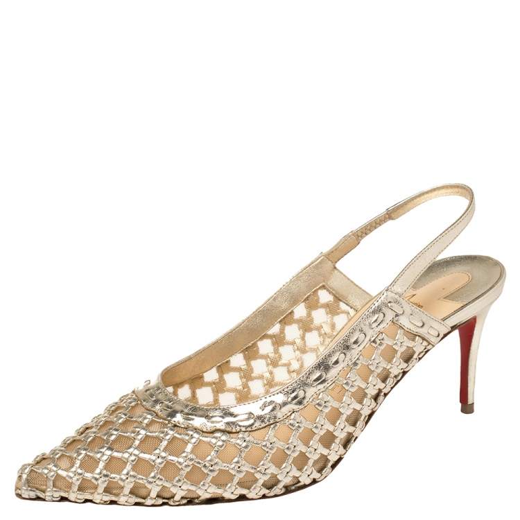 christian louboutin white slingback