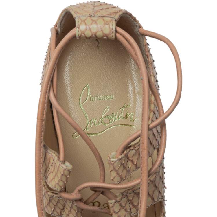 Pre Owned Christian Louboutin Beige Python Bloody Mary Pumps Size 39