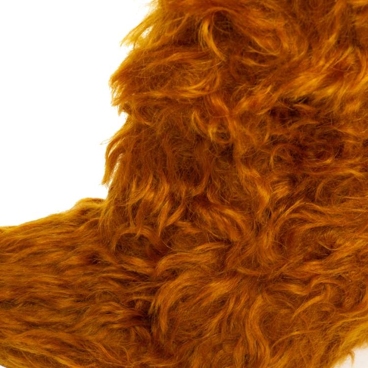 Pre Owned Christian Louboutin Yellow Faux Fur Knee Length Boots Size 37.5