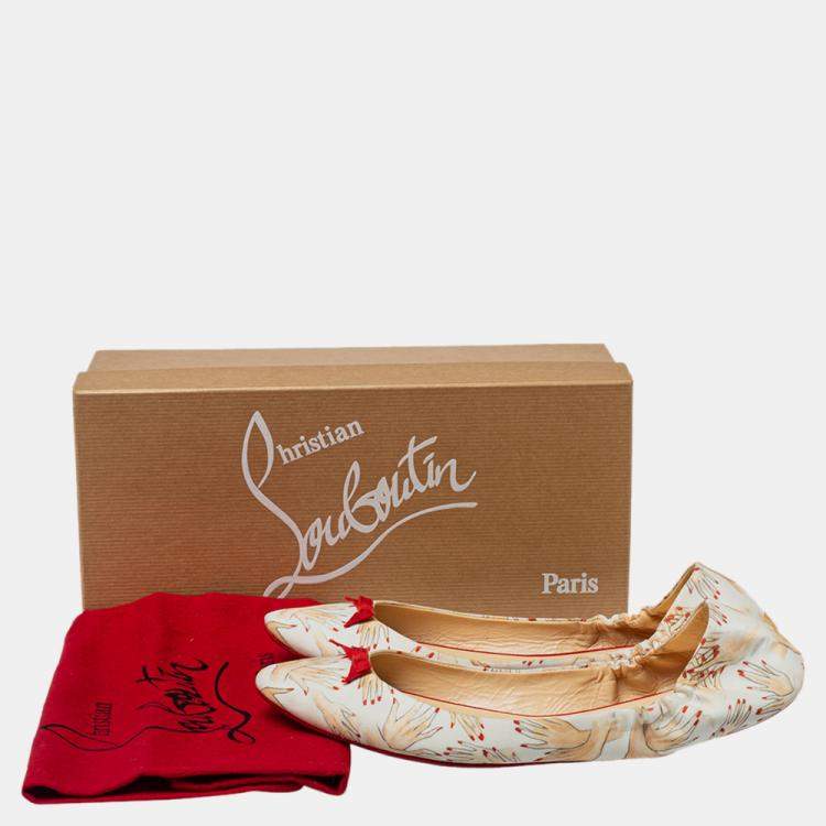Pre Owned Christian Louboutin Multicolor Satin Air Beauty Scrunch Ballet Flats Size 39